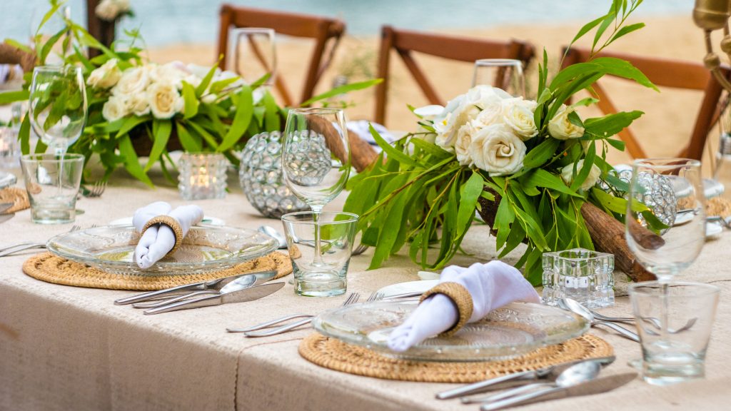 Table in the Restaurant on the Beach, Bali, Indonesia