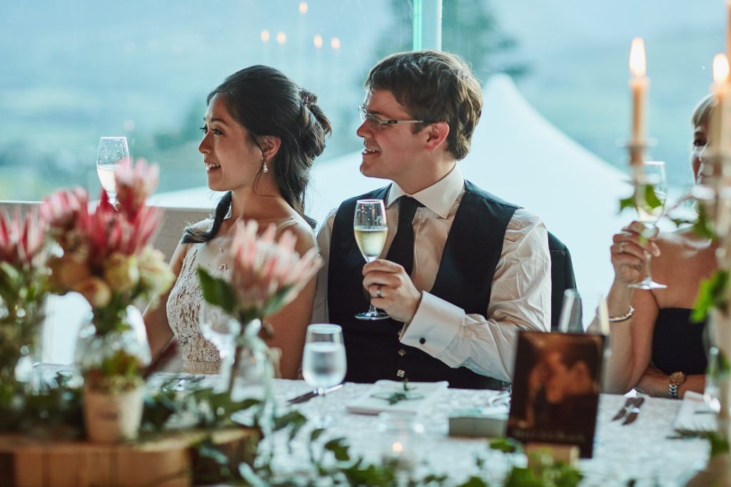 Heres to the bride and groom.